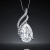 Moissanite 4.5 ct DEW Pear Moisanite Pendant White Gold Finish Free Chain Included Gold Vermeil