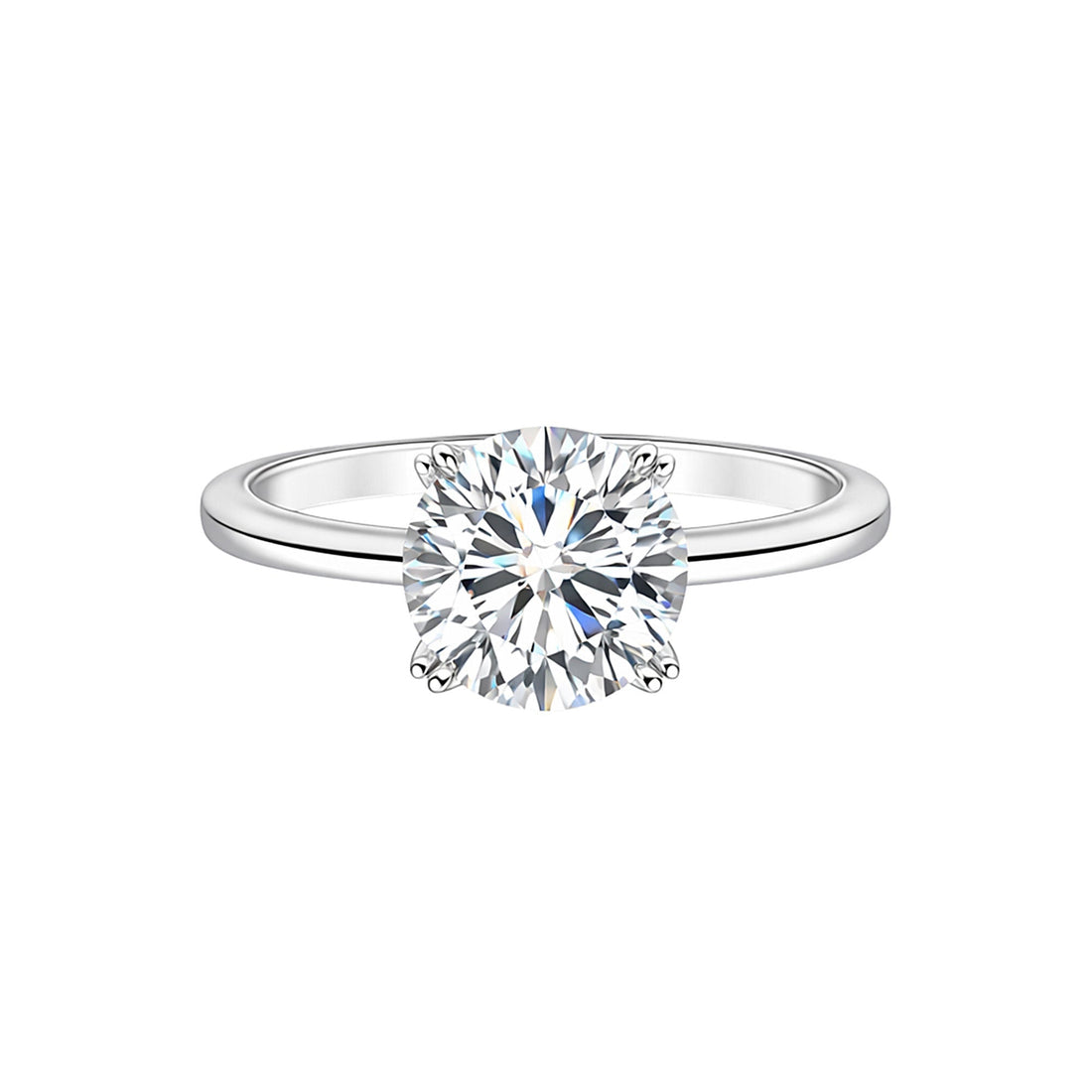 5 carat round cut lab-grown diamond solitaire ring in 18k gold vermeil
