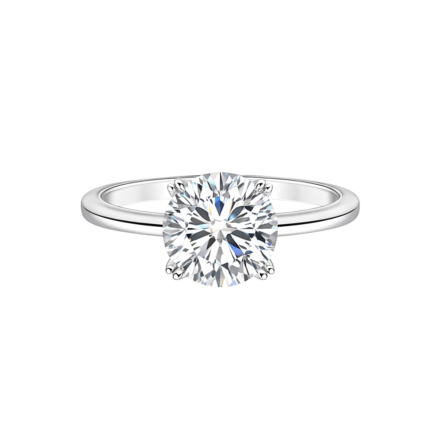 5 carat round cut lab-grown diamond solitaire ring in 18k gold vermeil