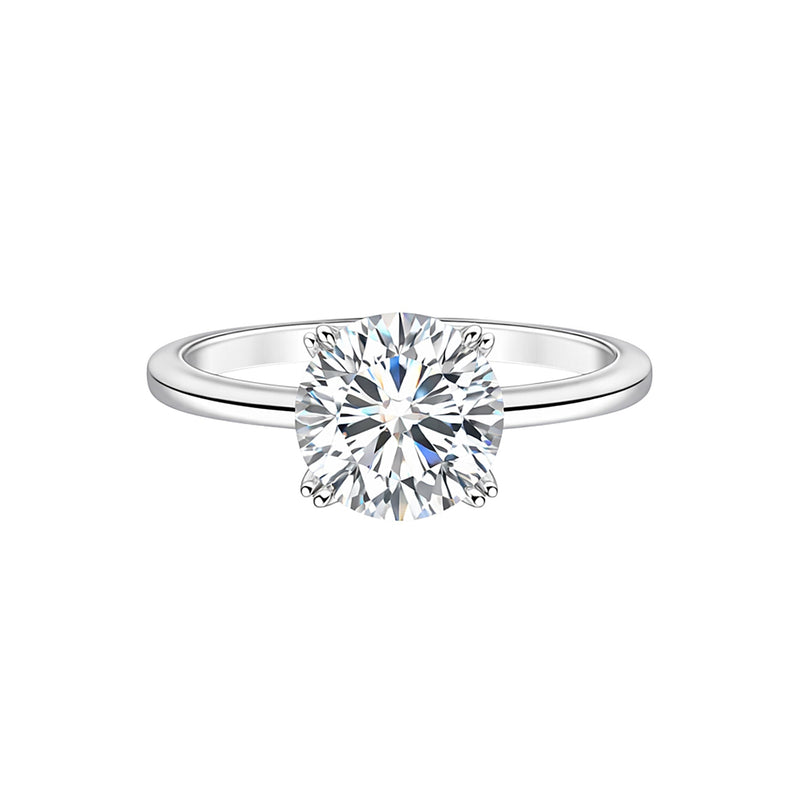 5 carat round cut lab-grown diamond solitaire ring in 18k gold vermeil