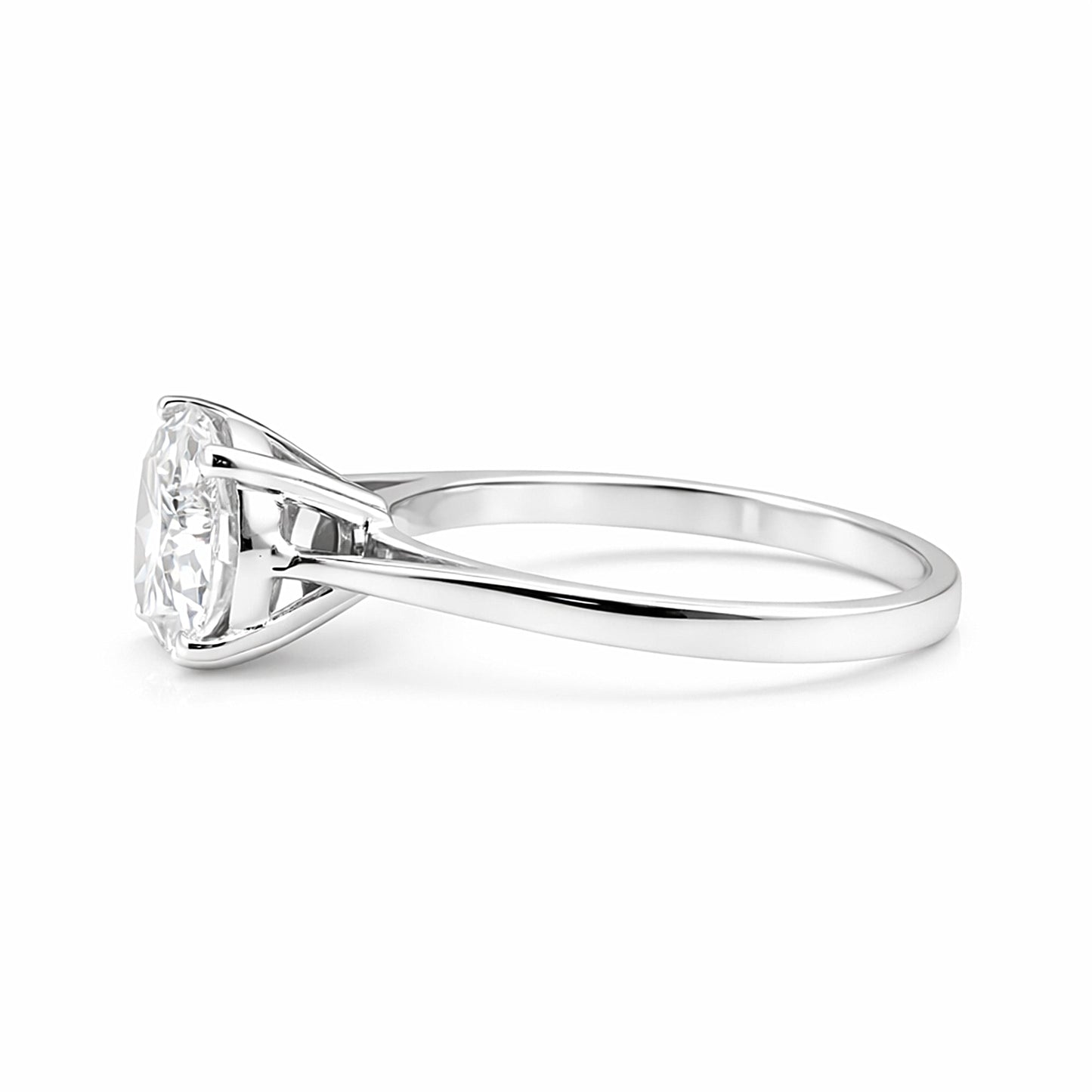 6.65ct DEW White Moissanite Round Solitaire Ring