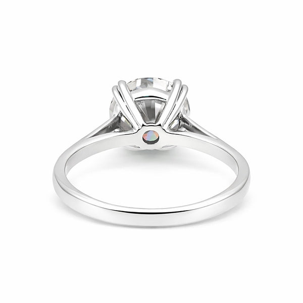 6.65ct DEW White Moissanite Round Solitaire Ring