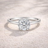 6.65ct DEW White Moissanite Round Solitaire Ring