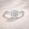 Top view of 5ct round brilliant lab diamond showing exceptional spread and fire
