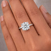 6.65ct DEW White Moissanite Round Solitaire Ring