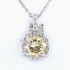 8.80 ct DEW Certified Champagne Moissanite Pendant in Gold Vermeil