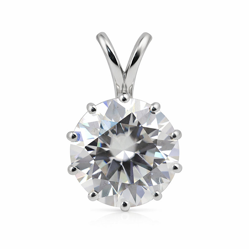 22 ct DEW Certified White Moissanite Pendant in Gold Vermeil