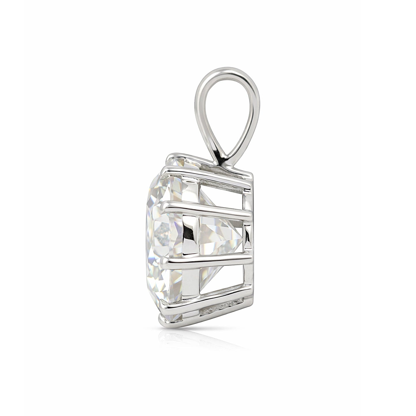 22 ct DEW Certified White Moissanite Pendant in Gold Vermeil