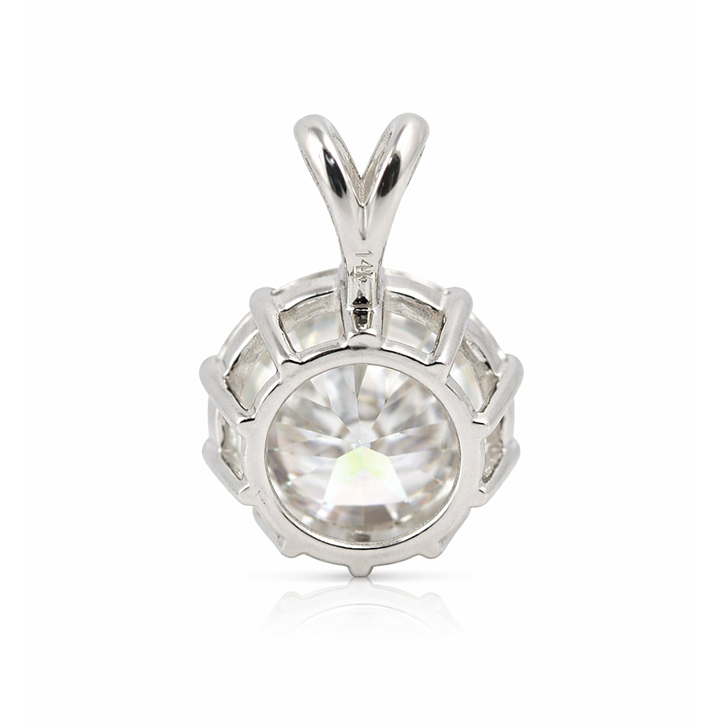22 ct DEW Certified White Moissanite Pendant in Gold Vermeil