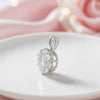 5.50 ct DEW White Round Moissanite Pendant Gold Vermeil Certified Holiday Gift Idea