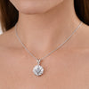 22 ct DEW Certified White Moissanite Pendant in Gold Vermeil