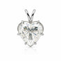 11 ct DEW White Heart Cut Moissanite Pendant Gold Vermeil