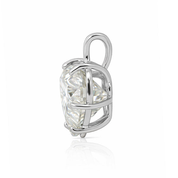 11 ct DEW Heart Cut White Moissanite Pendant in Gold Vermeil – Romantic Gift Idea