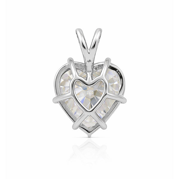 11 ct DEW White Heart Cut Moissanite Pendant Gold Vermeil