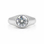 3.35 ct DEW Certified Round White Moissanite Solitaire Ring – Gift Idea 18K Gold Plated