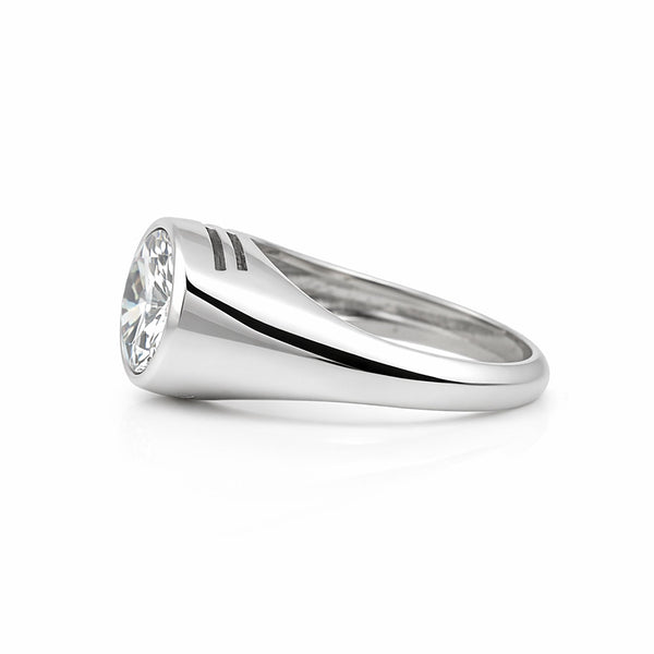 3.35 ct DEW Certified Round White Moissanite Solitaire Ring – Gift Idea 18K Gold Plated