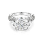 9.25ct DEW White Moissanite Round Solitaire Ring | 18K Gold Vermeil | GRA Certified