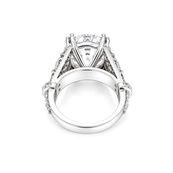 9.25ct DEW White Moissanite Round Solitaire Ring | 18K Gold Vermeil | GRA Certified