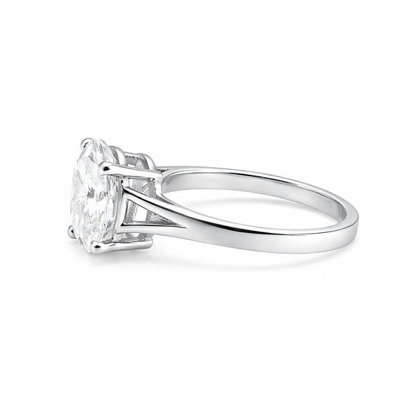 6.50 ct DEW Certified White Moissanite Solitaire Ring in – Festive Gift 18K Gold Plated