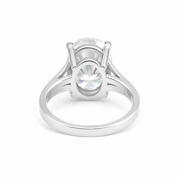 6.50 ct DEW Certified White Moissanite Solitaire Ring in – Festive Gift 18K Gold Plated