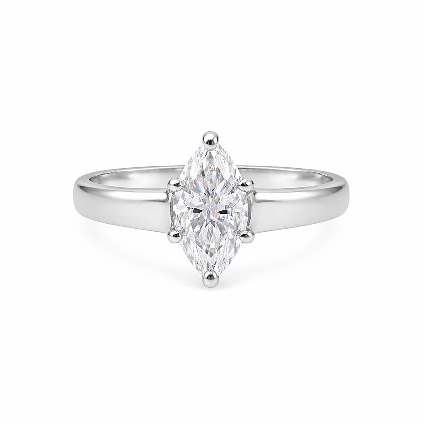 2.20 Ct Marquise Cut Lab Grown Diamond Ring — VS1 Clarity, 18k Gold Vermeil