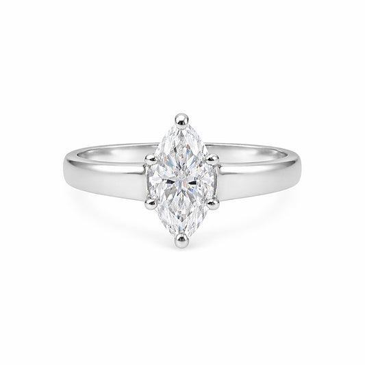 2.20 Ct Marquise Cut Lab Grown Diamond Ring — VS1 Clarity, 18k Gold Vermeil