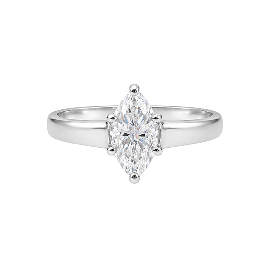 2.00 ct DEW Marquise Cut White Moissanite Solitaire Ring in – Gift Pick 18K Gold Plated
