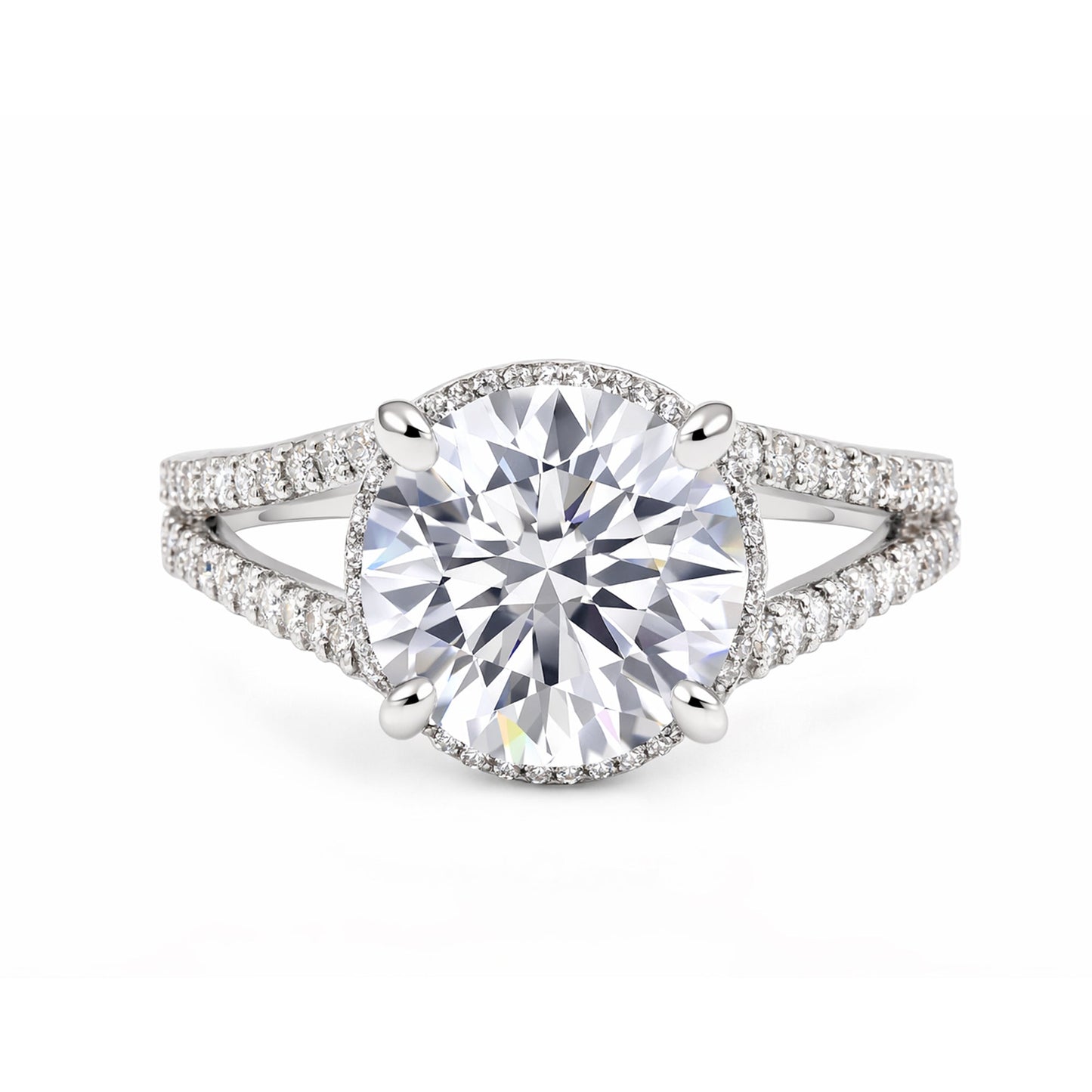 5.32 ct DEW Round Cut White Moissanite Solitaire Ring – Birthday Gift 18K Gold Plated V 18K Gold Plated