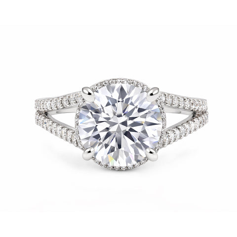5.32 ct DEW Round Cut White Moissanite Solitaire Ring – Birthday Gift 18K Gold Plated V 18K Gold Plated