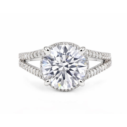 5.32 ct DEW Round Cut White Moissanite Solitaire Ring – Birthday Gift 18K Gold Plated V 18K Gold Plated
