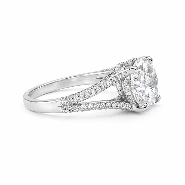 5.32 ct DEW Round Cut White Moissanite Solitaire Ring – Birthday Gift 18K Gold Plated V 18K Gold Plated