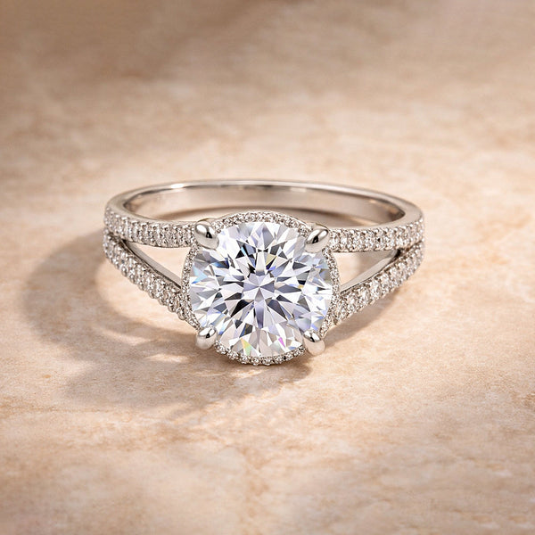 5.32 ct DEW Round Cut White Moissanite Solitaire Ring – Birthday Gift 18K Gold Plated V 18K Gold Plated