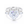 6.30 ct DEW Heart Cut White Moissanite Solitaire Ring – Festive Gift 18K Gold Plated Ve 18K Gold Plated