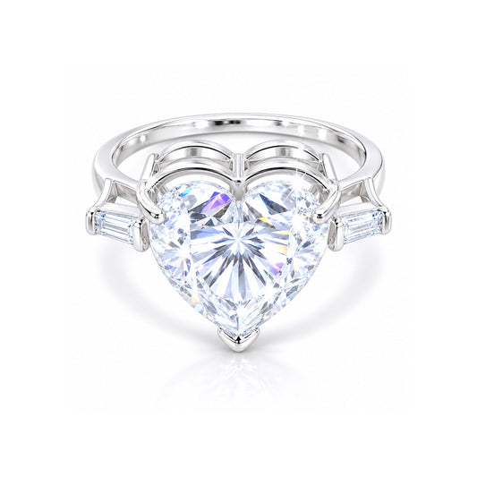 6.30 ct DEW Heart Cut White Moissanite Solitaire Ring – Festive Gift 18K Gold Plated Ve 18K Gold Plated