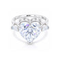 6.30 ct DEW Heart Cut White Moissanite Solitaire Ring – Festive Gift 18K Gold Plated Ve 18K Gold Plated