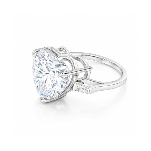 6.30 ct DEW Heart Cut White Moissanite Solitaire Ring – Festive Gift 18K Gold Plated Ve 18K Gold Plated