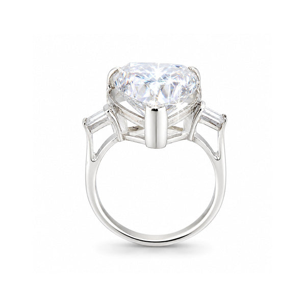6.30 ct DEW Heart Cut White Moissanite Solitaire Ring – Festive Gift 18K Gold Plated Ve 18K Gold Plated