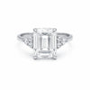 4.48 ct DEW Emerald Cut White Moissanite Solitaire Ring in – Gift Idea 18K Gold Plated 18K Gold Plated