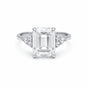 4.48 ct DEW Emerald Cut White Moissanite Solitaire Ring in – Gift Idea 18K Gold Plated 18K Gold Plated
