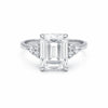4.02 carat emerald-cut lab-grown diamond ring in 18k gold vermeil, VS1 clarity
