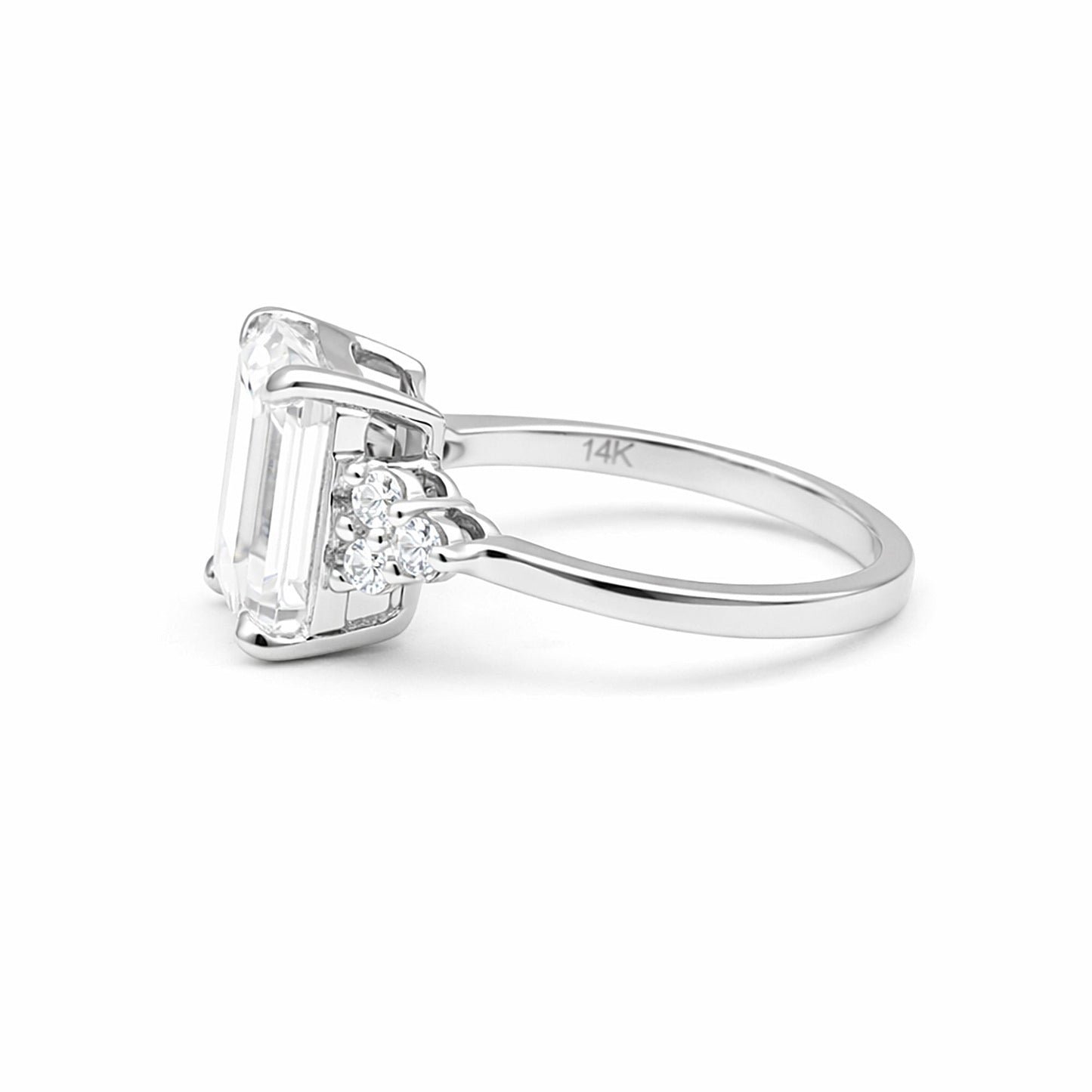 Emerald cut lab diamond ring worn on hand, GEMHUB fine jewellery