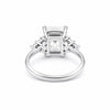 4.48 ct DEW Emerald Cut White Moissanite Solitaire Ring in – Gift Idea 18K Gold Plated 18K Gold Plated