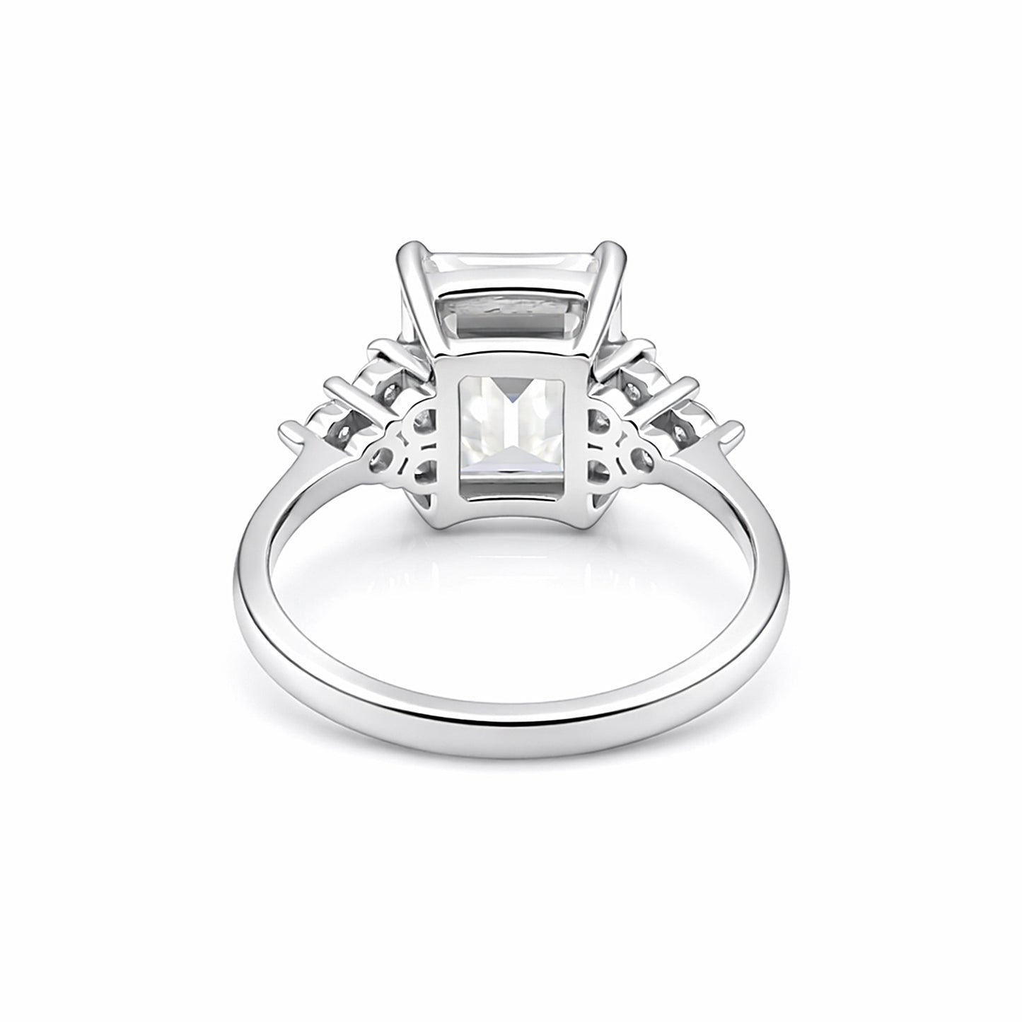 4.48 ct DEW Emerald Cut White Moissanite Solitaire Ring in – Gift Idea 18K Gold Plated 18K Gold Plated