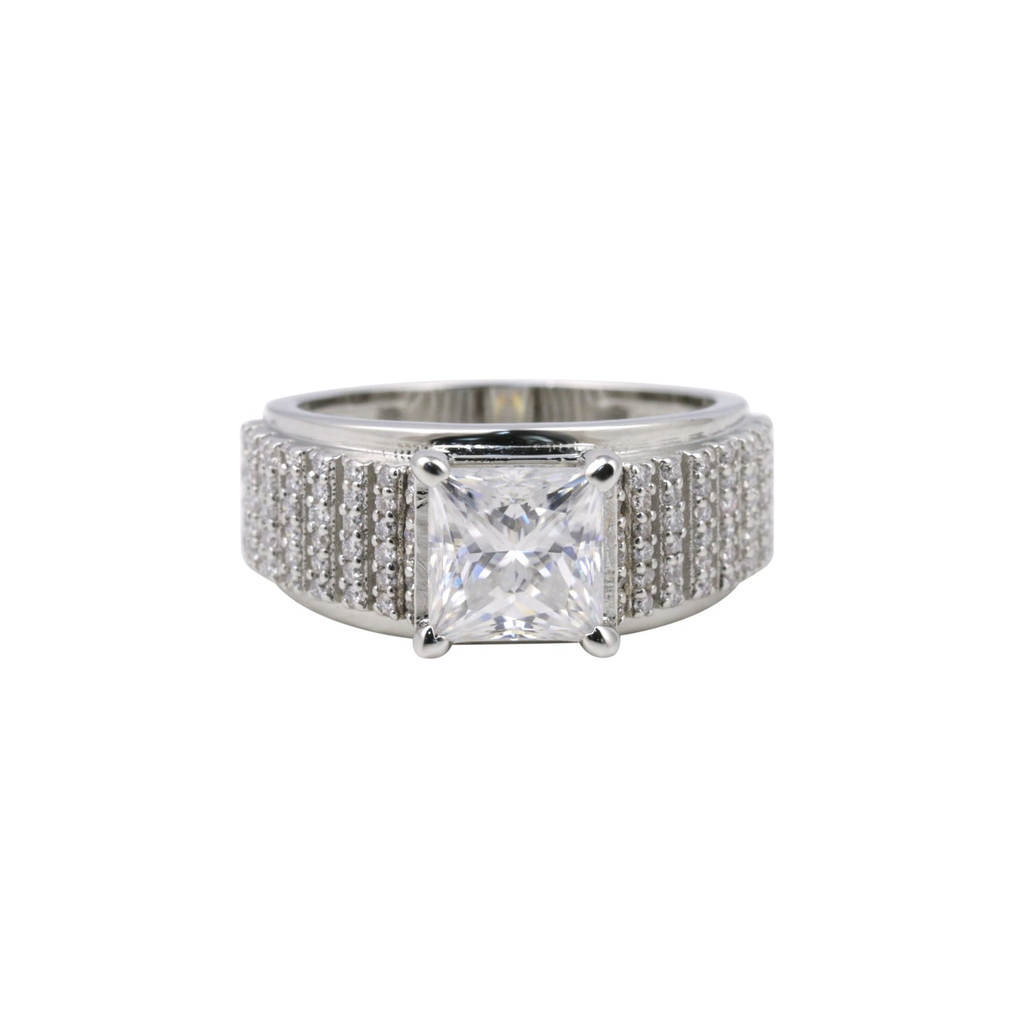 1.50 Ct Princess Cut Lab Grown Diamond Ring — VS1 Clarity, 18k Gold Vermeil