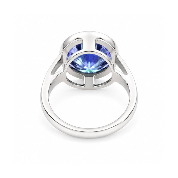 7.50 ct DEW Certified Blue Moissanite Solitaire Ring in – Gift for Sister 18K Gold Plat 18K Gold Plated