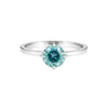 3 carat fancy blue round cut lab-grown diamond ring in 18k gold vermeil