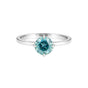 3.00 Ct Round Cut Blue Lab Grown Diamond Ring — VS1 Clarity, 18k Gold Vermeil