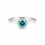 3.60ct DEW Blue Moissanite Round Solitaire Ring | 18K Gold Vermeil | GRA Certified