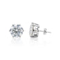 7.30 ct DEW Round White Moissanite Stud Earrings Gold Vermeil – Holiday Gift Idea