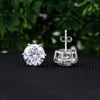 10.00ct DEW White Moissanite Round Solitaire Stud Earrings